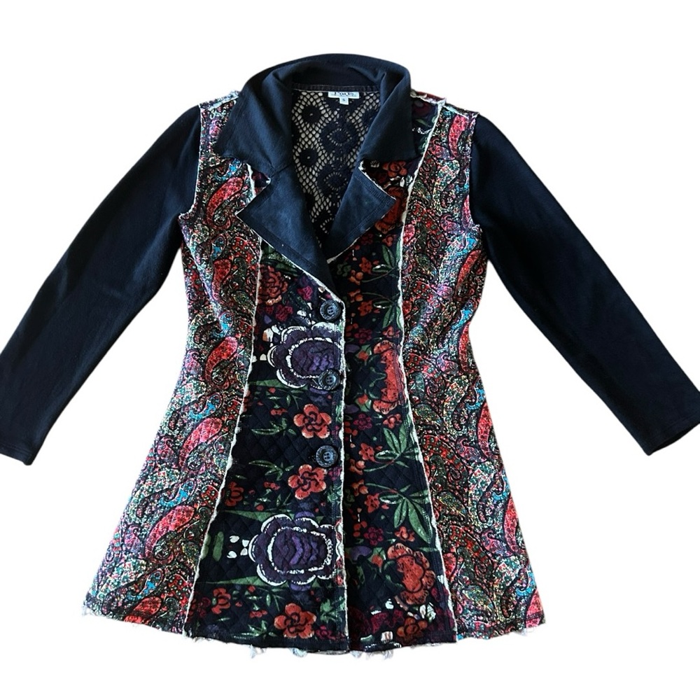 Paris Hues longline wearable art jacket Size Small